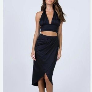 princess polly halter top and wrap skirt set